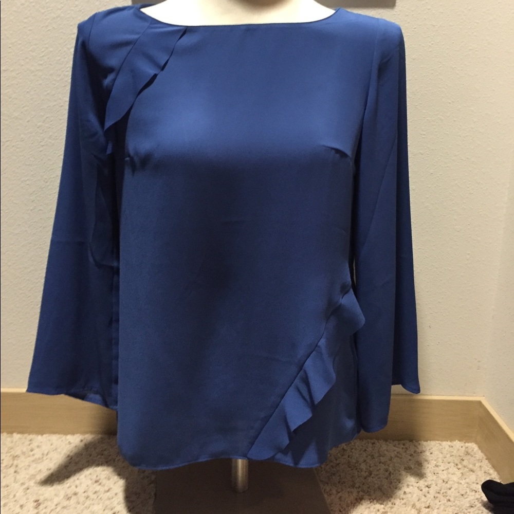 Royal blue silky top